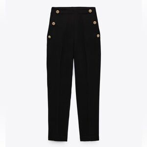 Zara button straight pants